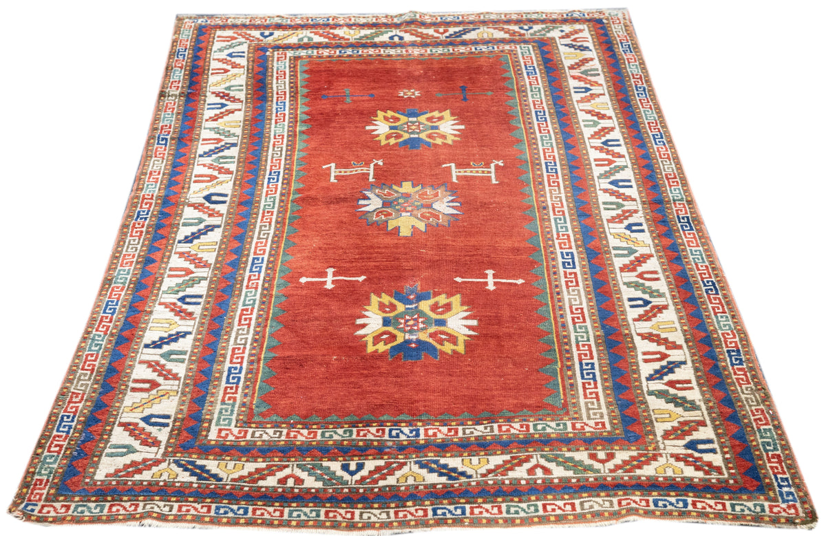 Antique Kazak Rug 4'5'' x 7'3''