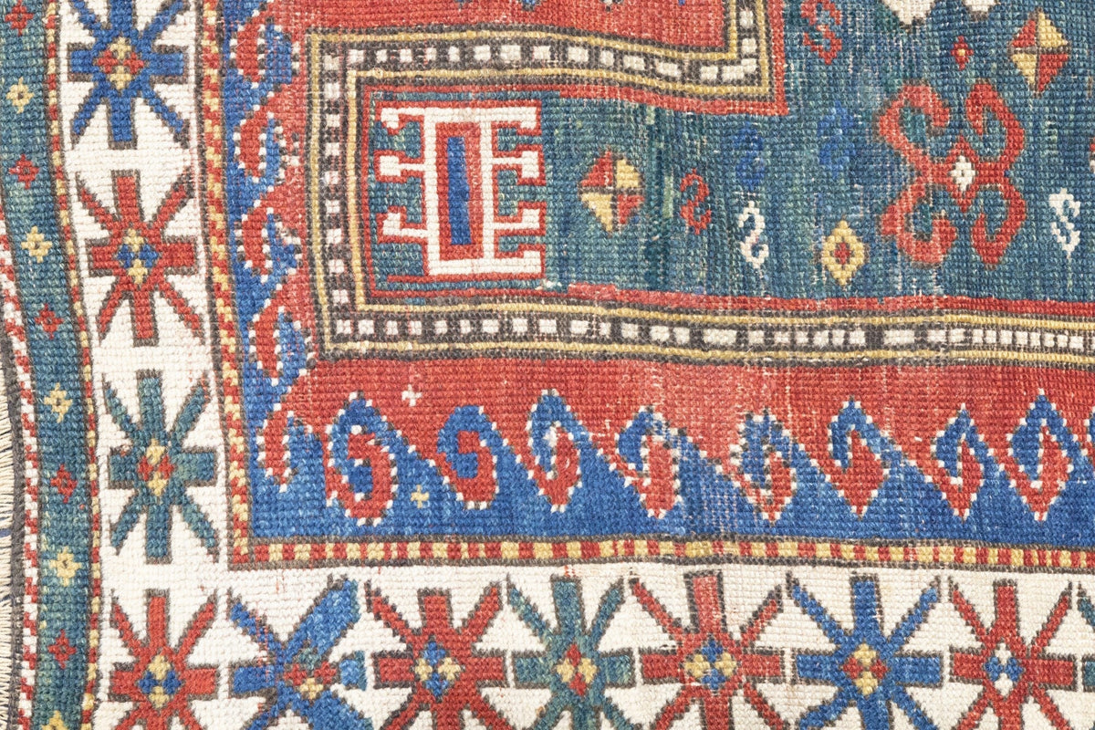 Antique Caucasian Kazak Rug 3'4'' x 5'2''