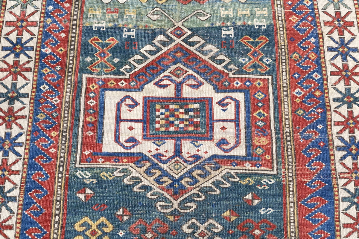 Antique Caucasian Kazak Rug 3'4'' x 5'2''