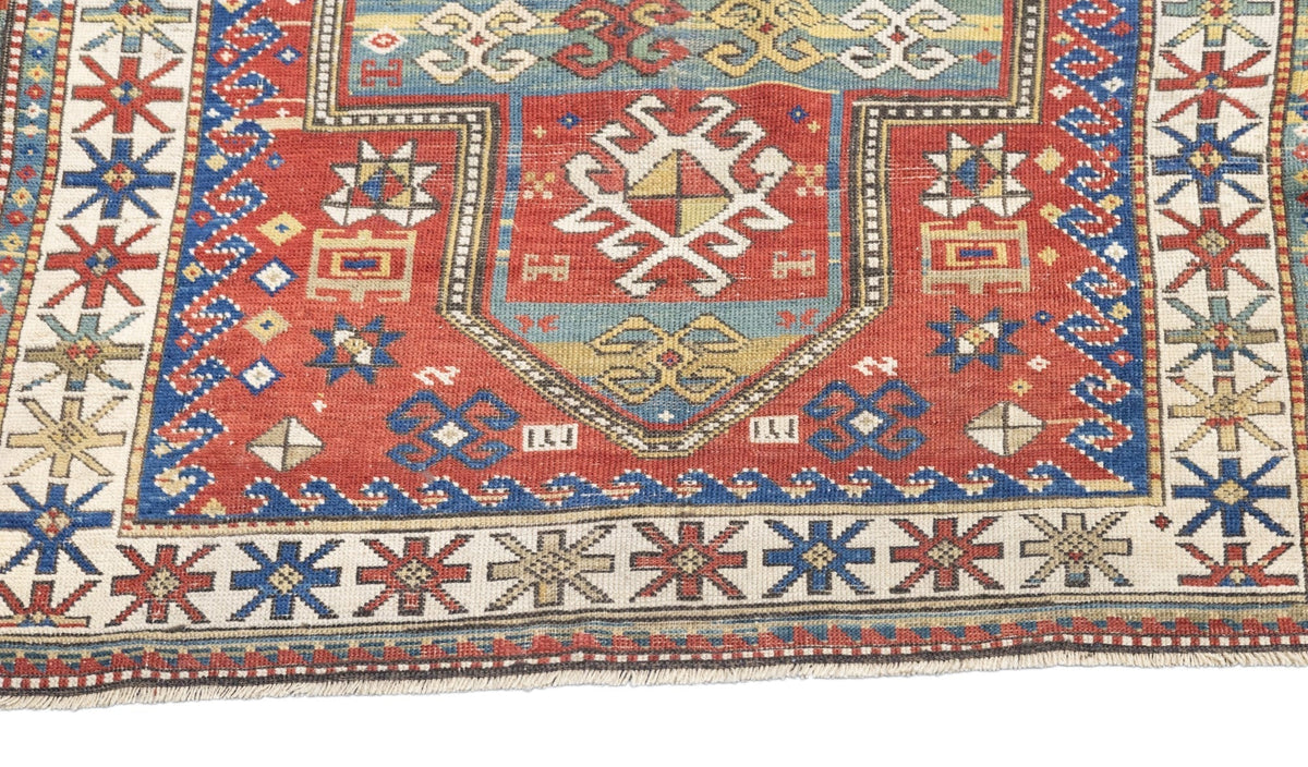 Antique Caucasian Kazak Rug 3'4'' x 5'2''