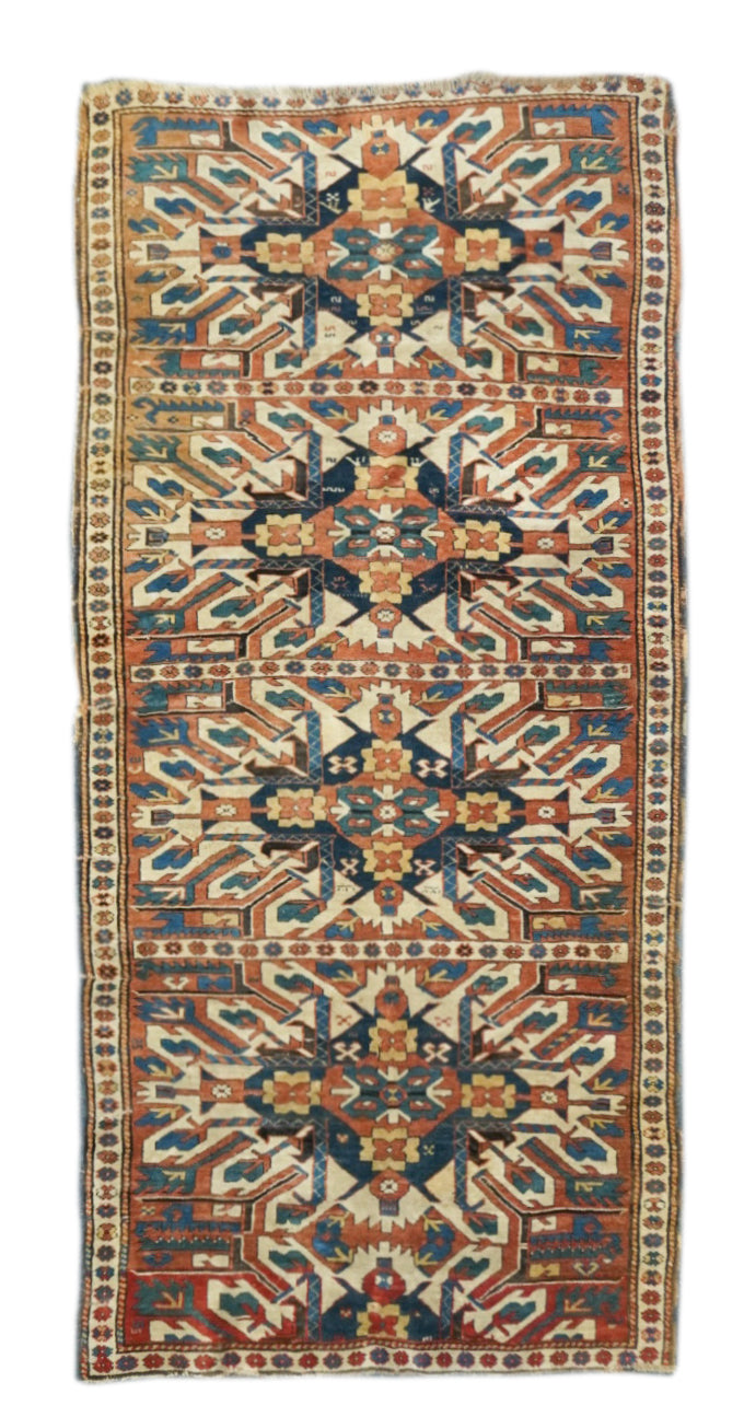 Antique Caucasian Kazak Rug 4'3'' x 8'10''
