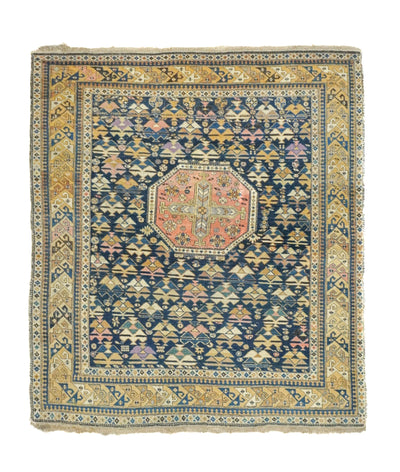 Antique Caucasian Kuba Shirvan Rug 4'5'' x 5'1'