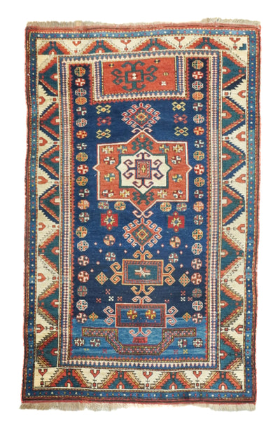 Antique Caucasian Kuba Rug 3'7'' x 5'8''