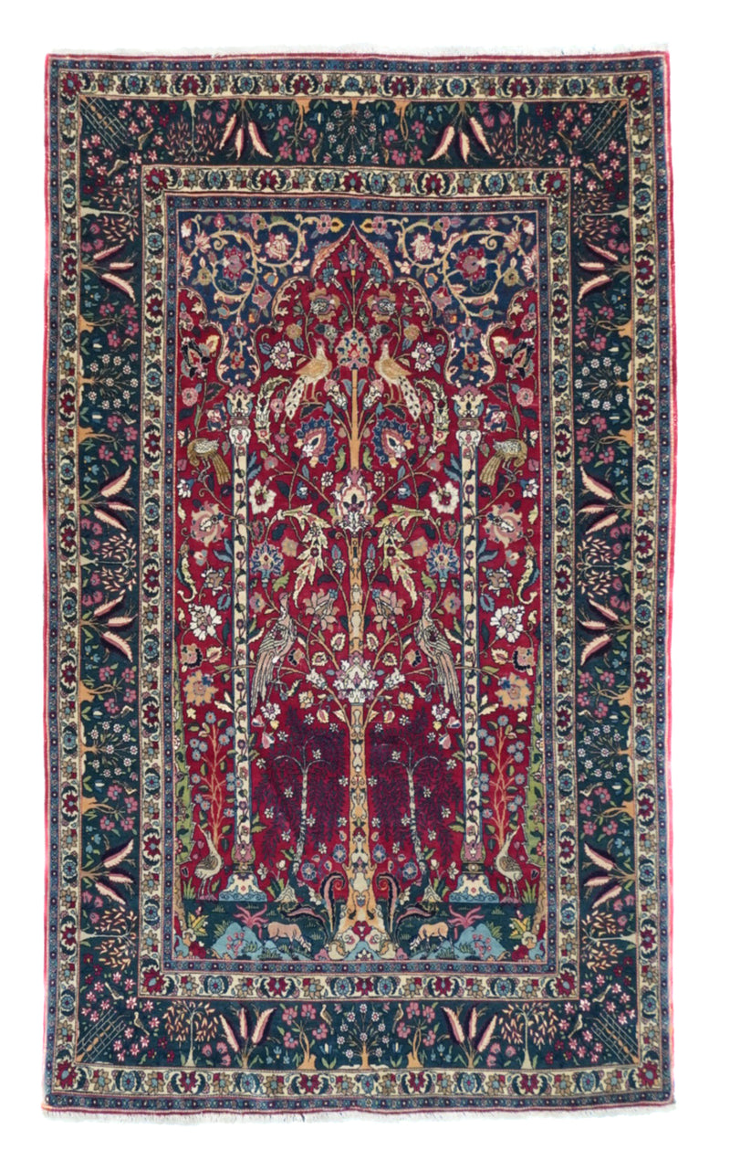 Antique  Tehran Rug 4'3
