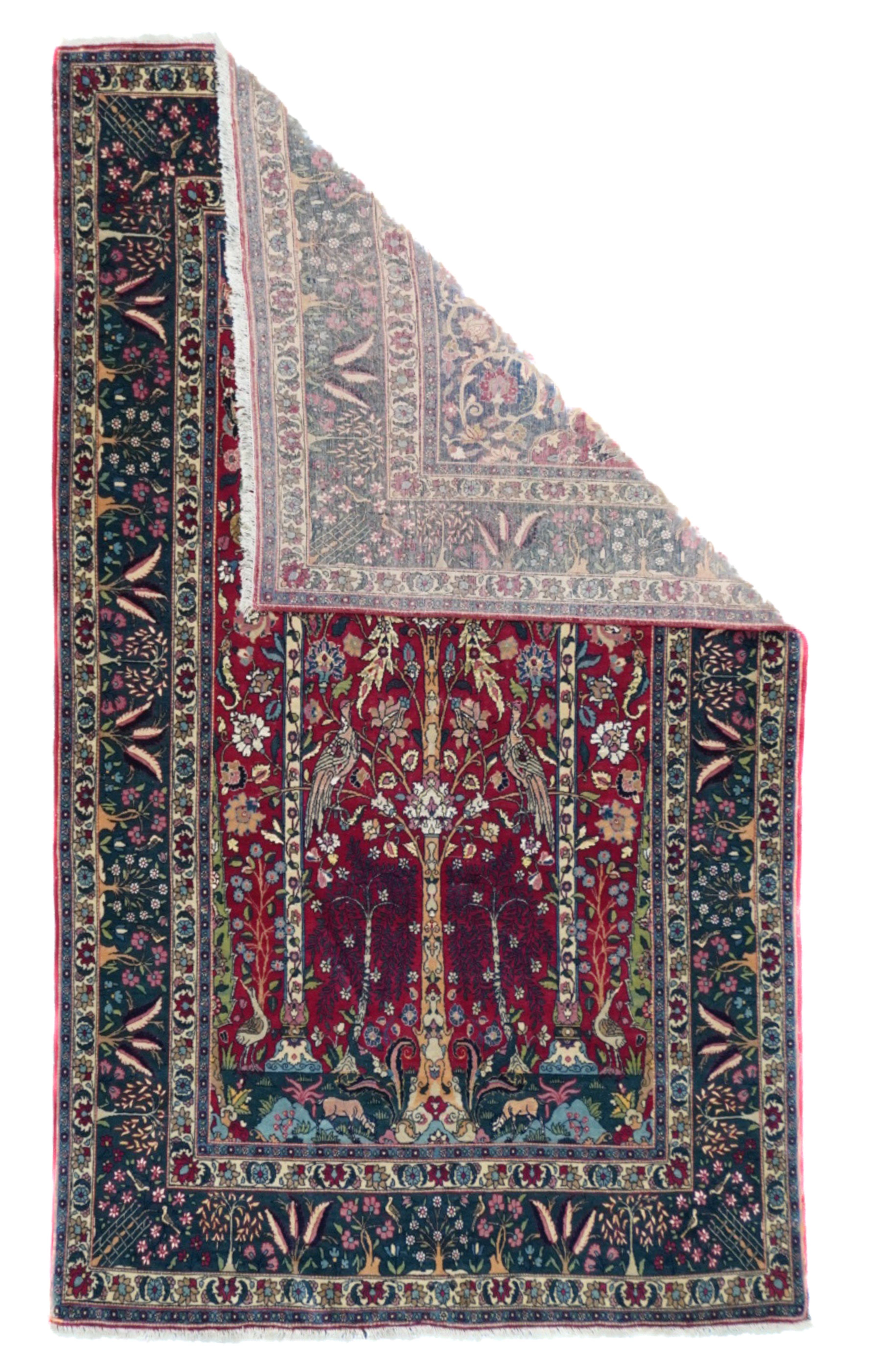 Antique  Tehran Rug 4'3" x 7' 5''