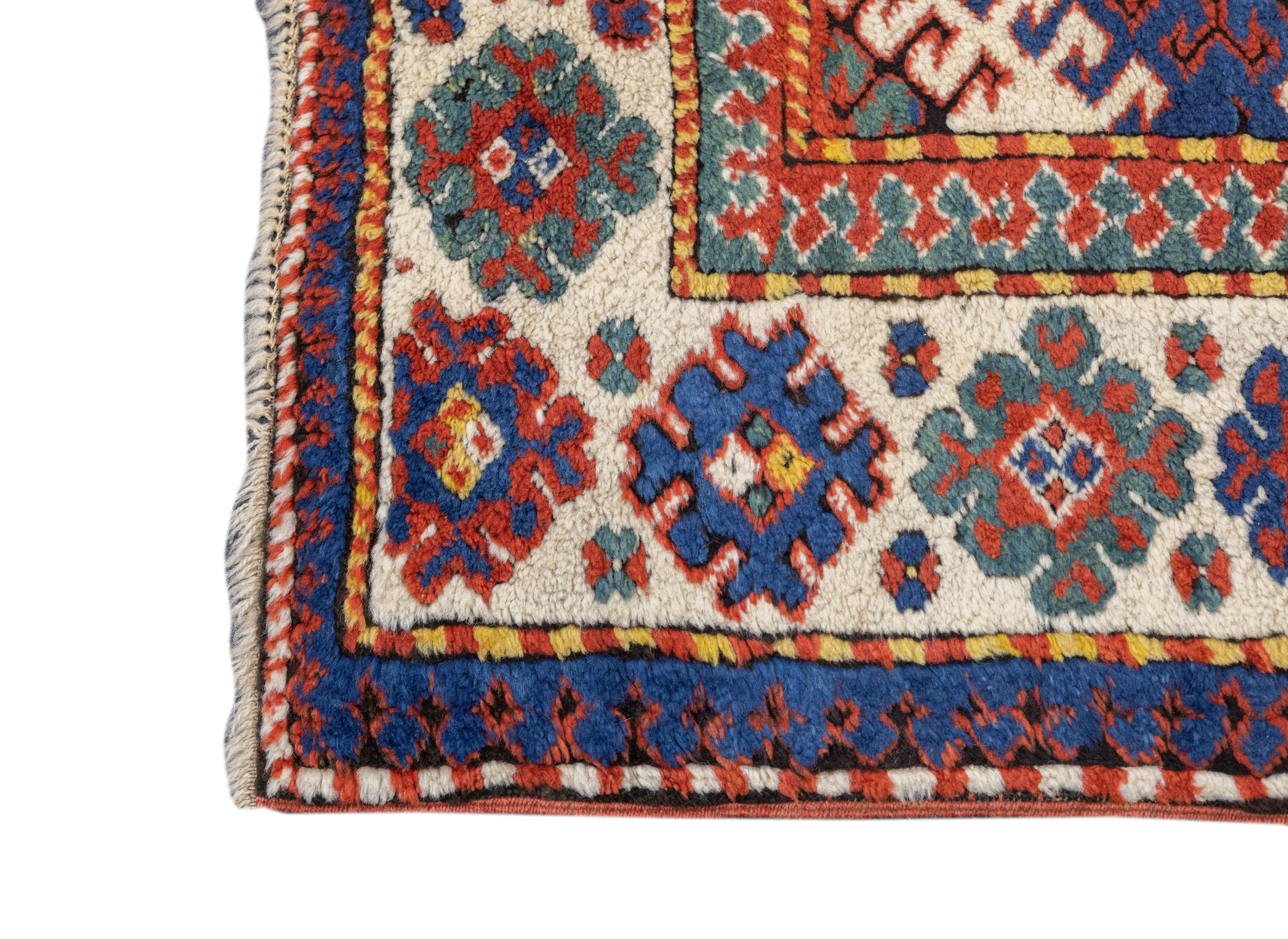 Antique Caucasian Kazak Borcholo Rug 4'10'' x 8'8''
