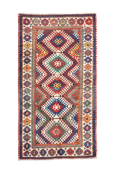 Antique Caucasian Kazak Borcholo Rug 4'10'' x 8'8''
