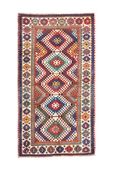 Antique Caucasian Kazak Borcholo Rug 4'10'' x 8'8''