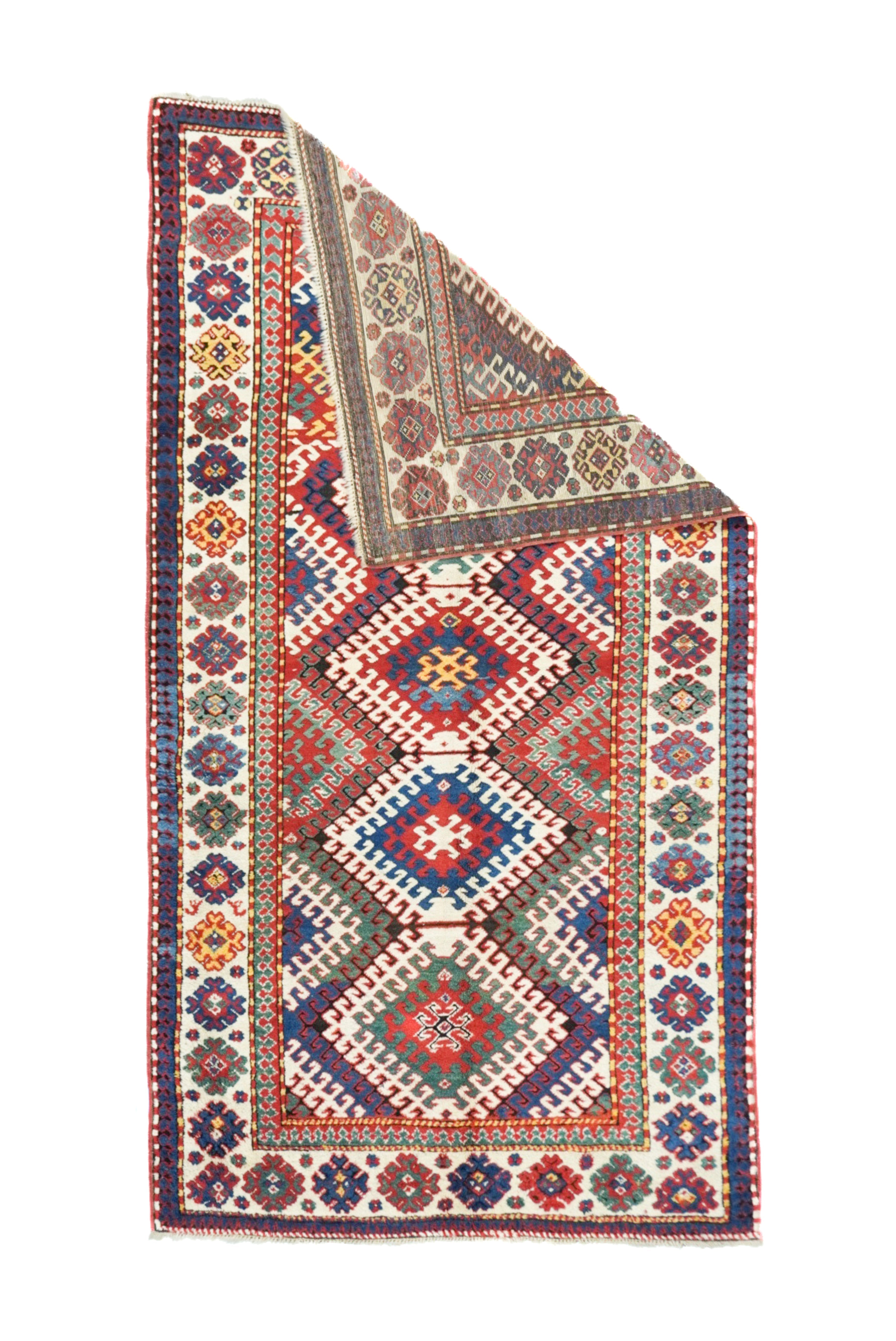 Antique Caucasian Kazak Borcholo Rug 4'10'' x 8'8''