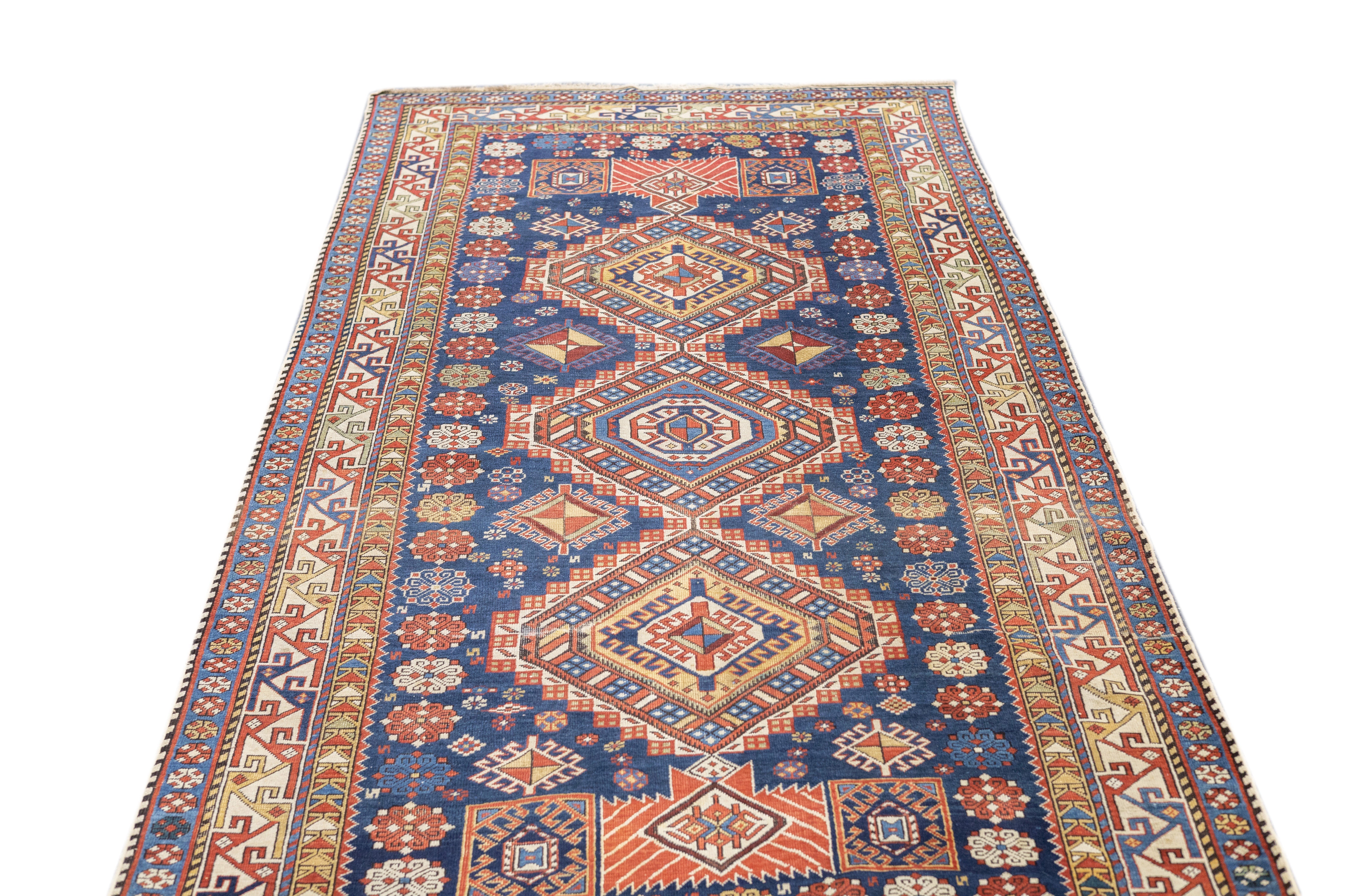 Antique Caucasian Shirvan Rug 4'5'' x 9'0"