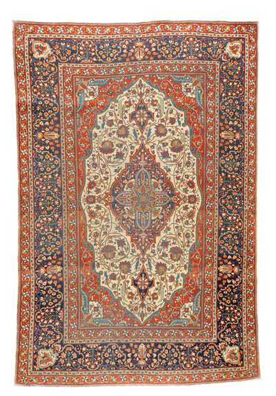 Antique Fine  Mohtasham Kashan Rug 4' 5