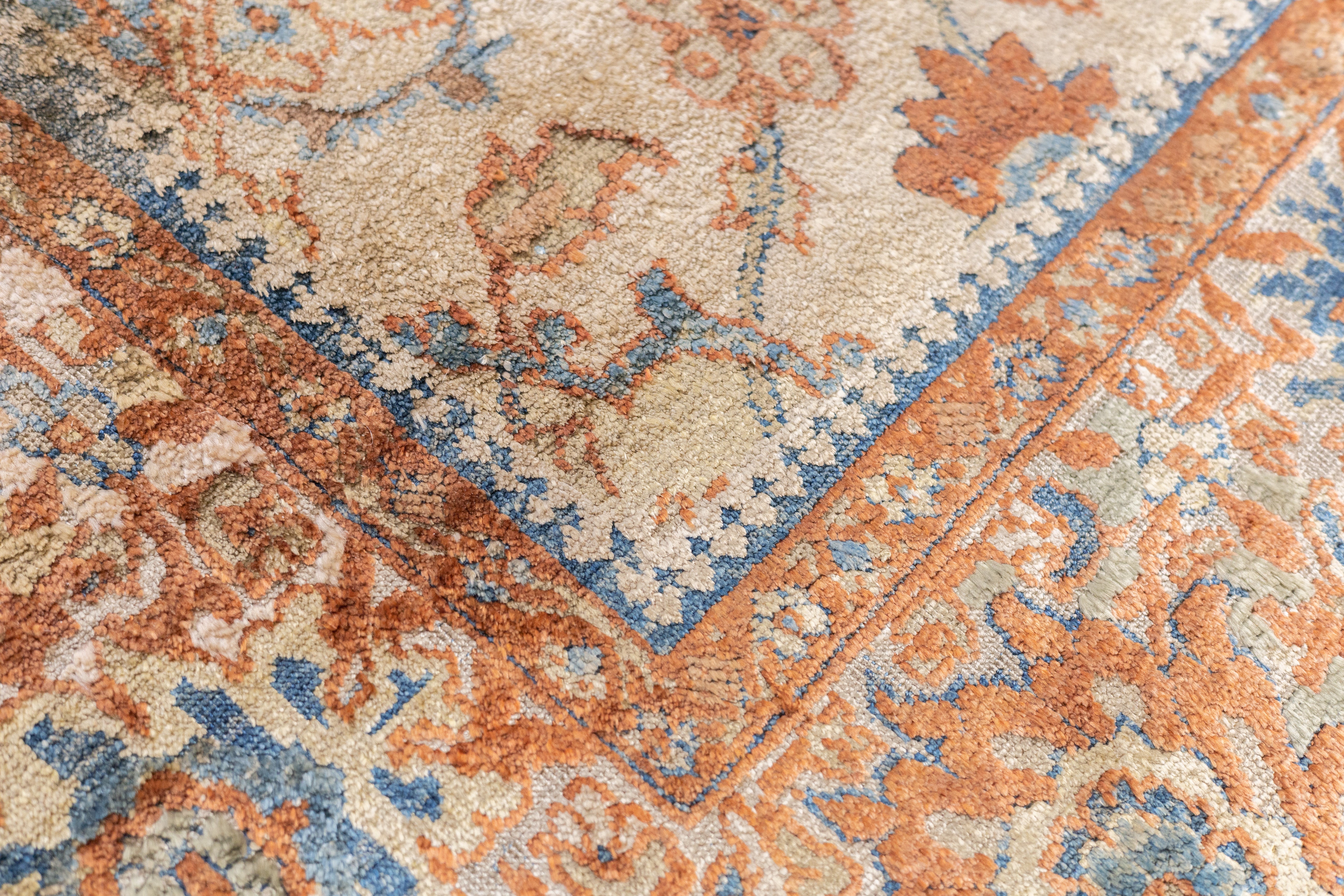 Antique Silk Ziegler Mahal Rug 4'2'' x 6'6''