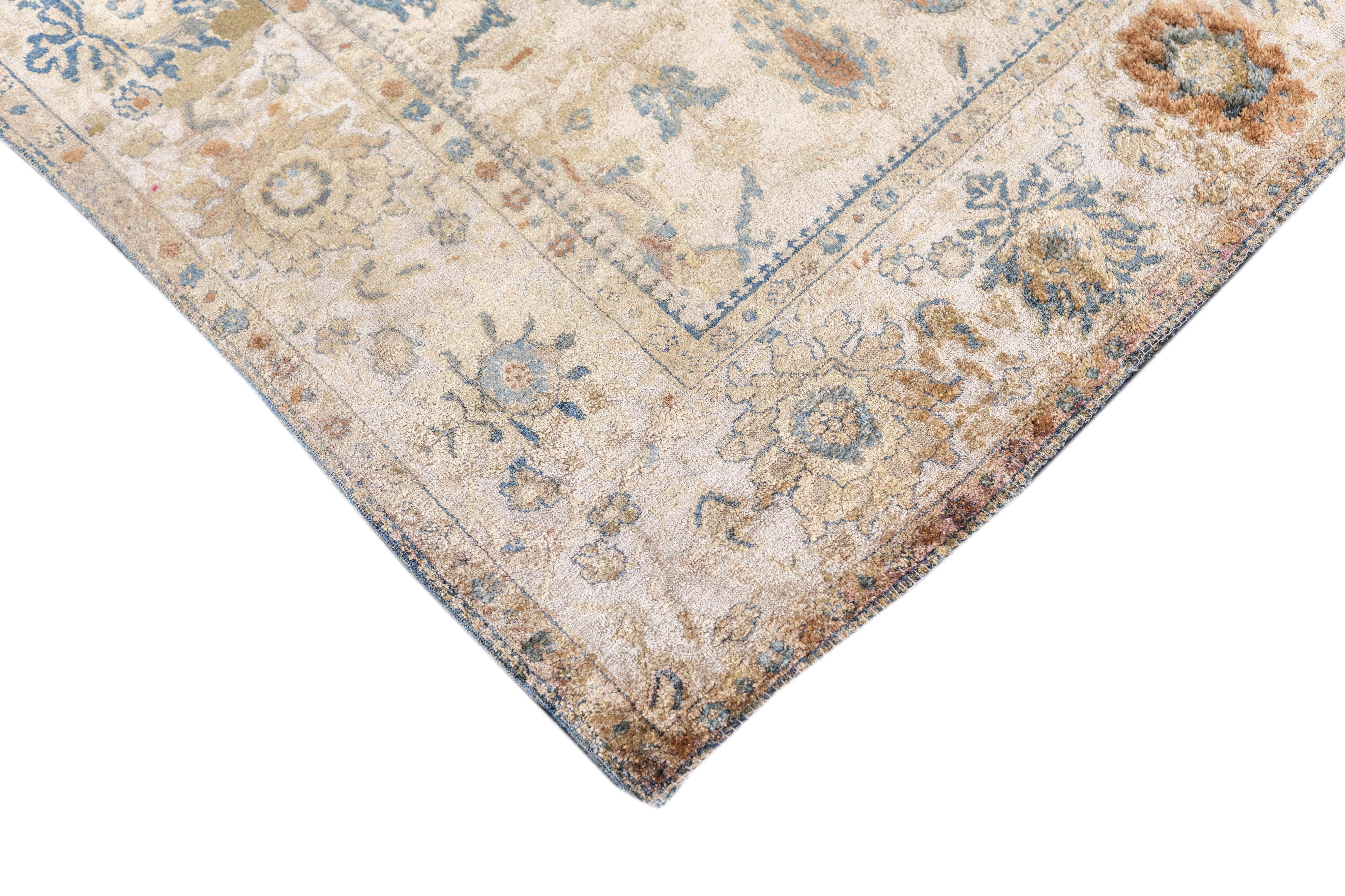 Antique Silk Ziegler Mahal Rug 4'2'' x 6'6''