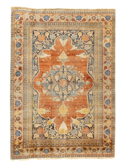 Fine Antique Silk  Heriz Rug 3'9'' x 5'3''