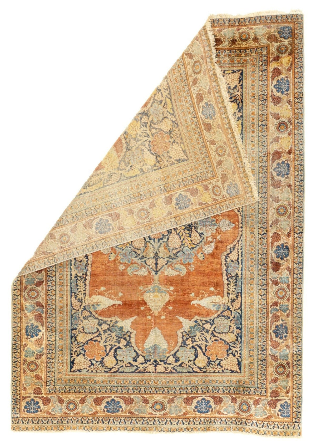 Fine Antique Silk  Heriz Rug 3'9'' x 5'3''