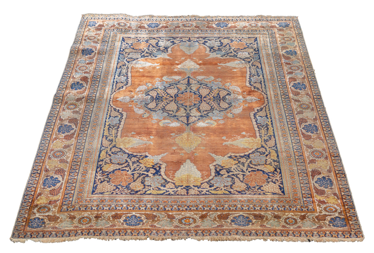 Fine Antique Silk  Heriz Rug 3'9'' x 5'3''