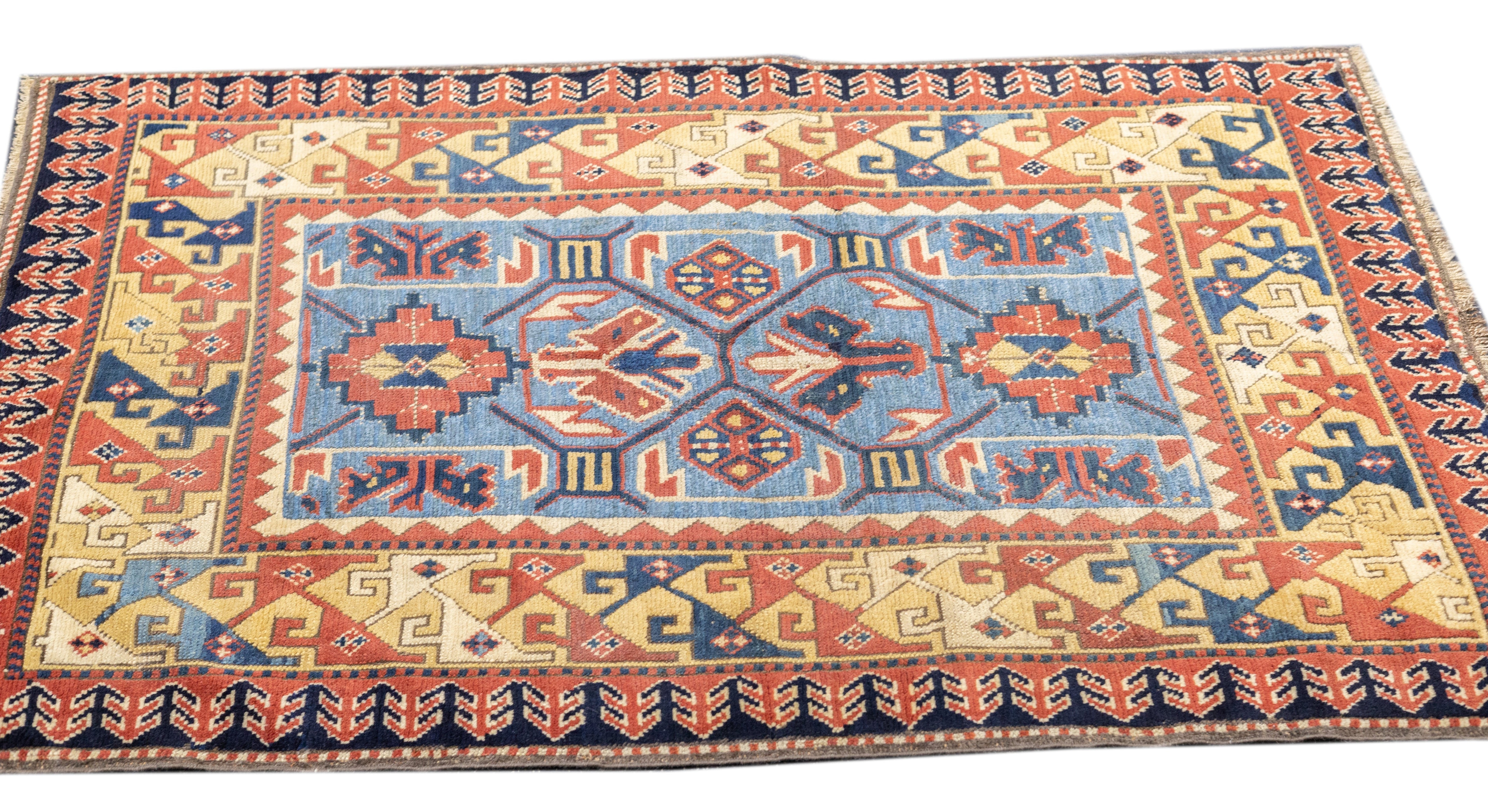 Antique Caucasian Kazak Rug 3'5'' x 5'2''