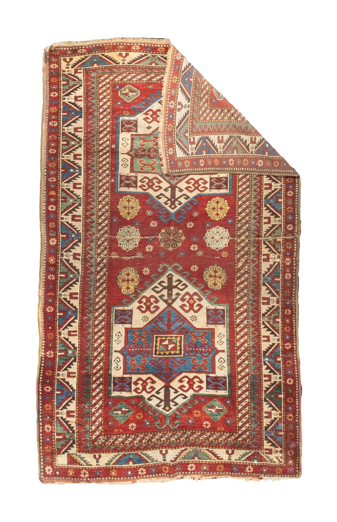 Antique Caucasian Kazak Rug 4' 3" x 7' 0"