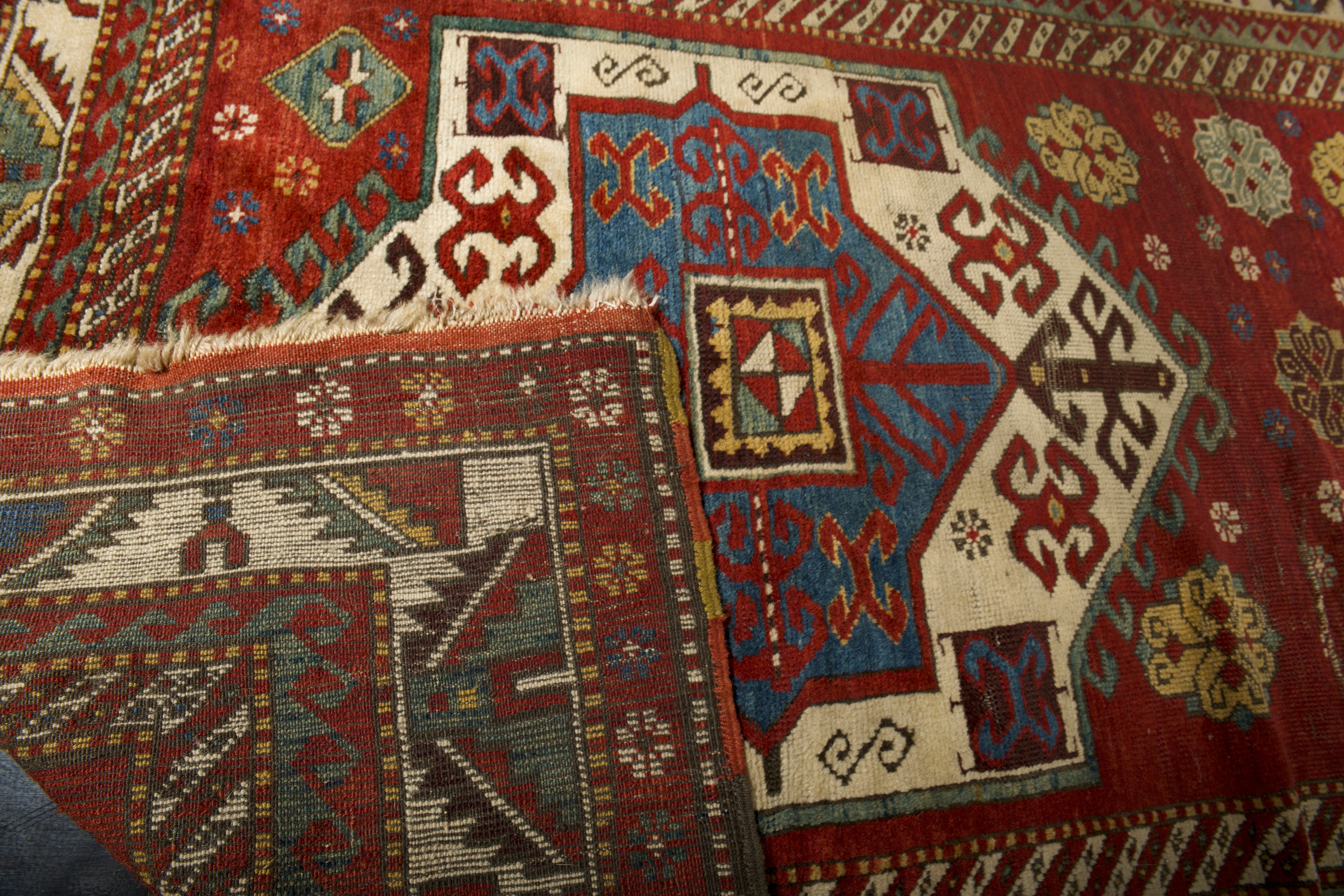 Antique Caucasian Kazak Rug 4' 3" x 7' 0"