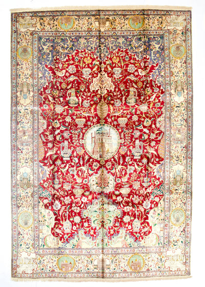Extremely Fine Vintage  Silk Tabriz Rug 6' 6