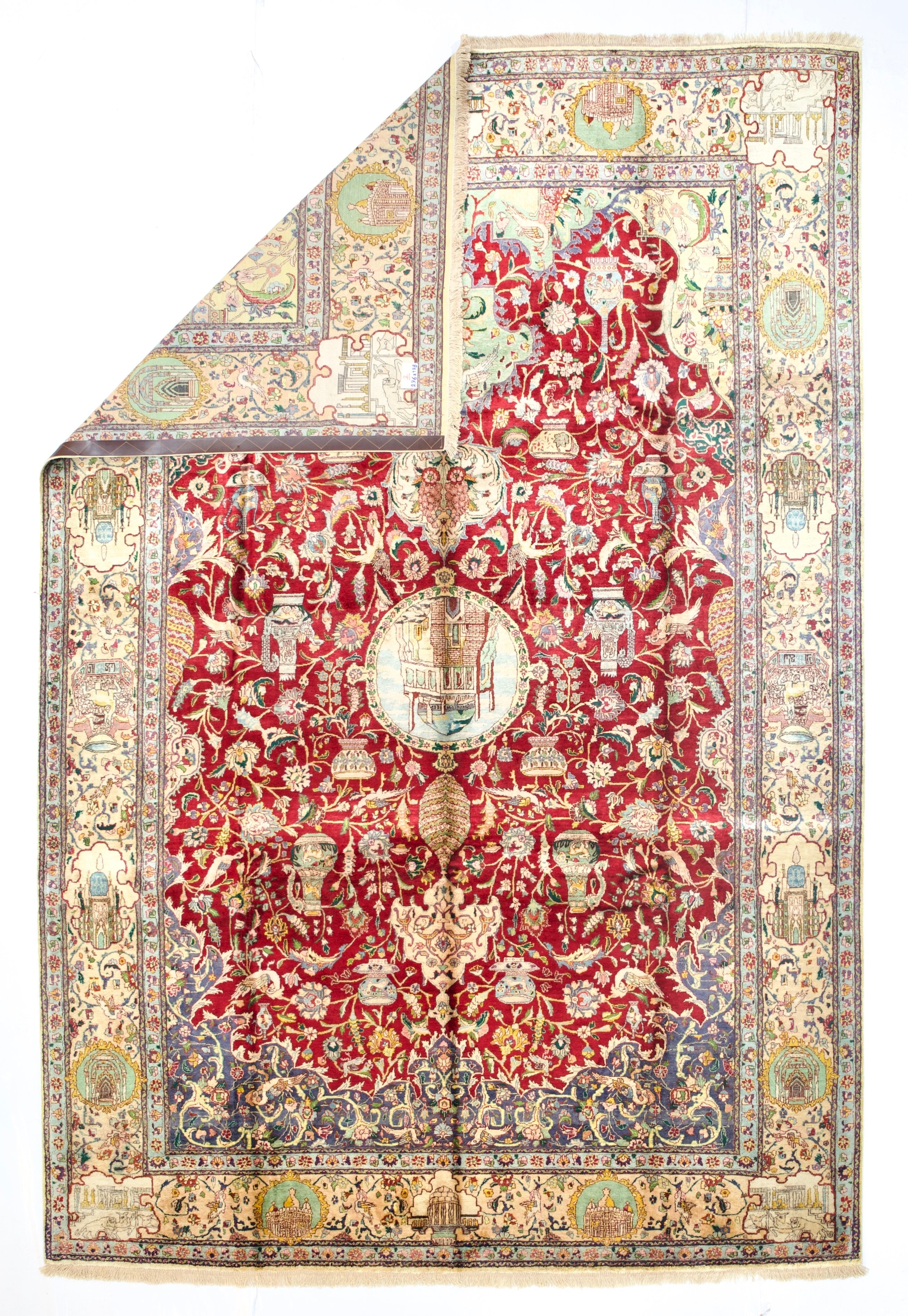 Extremely Fine Vintage  Silk Tabriz Rug 6' 6" x 9' 9"