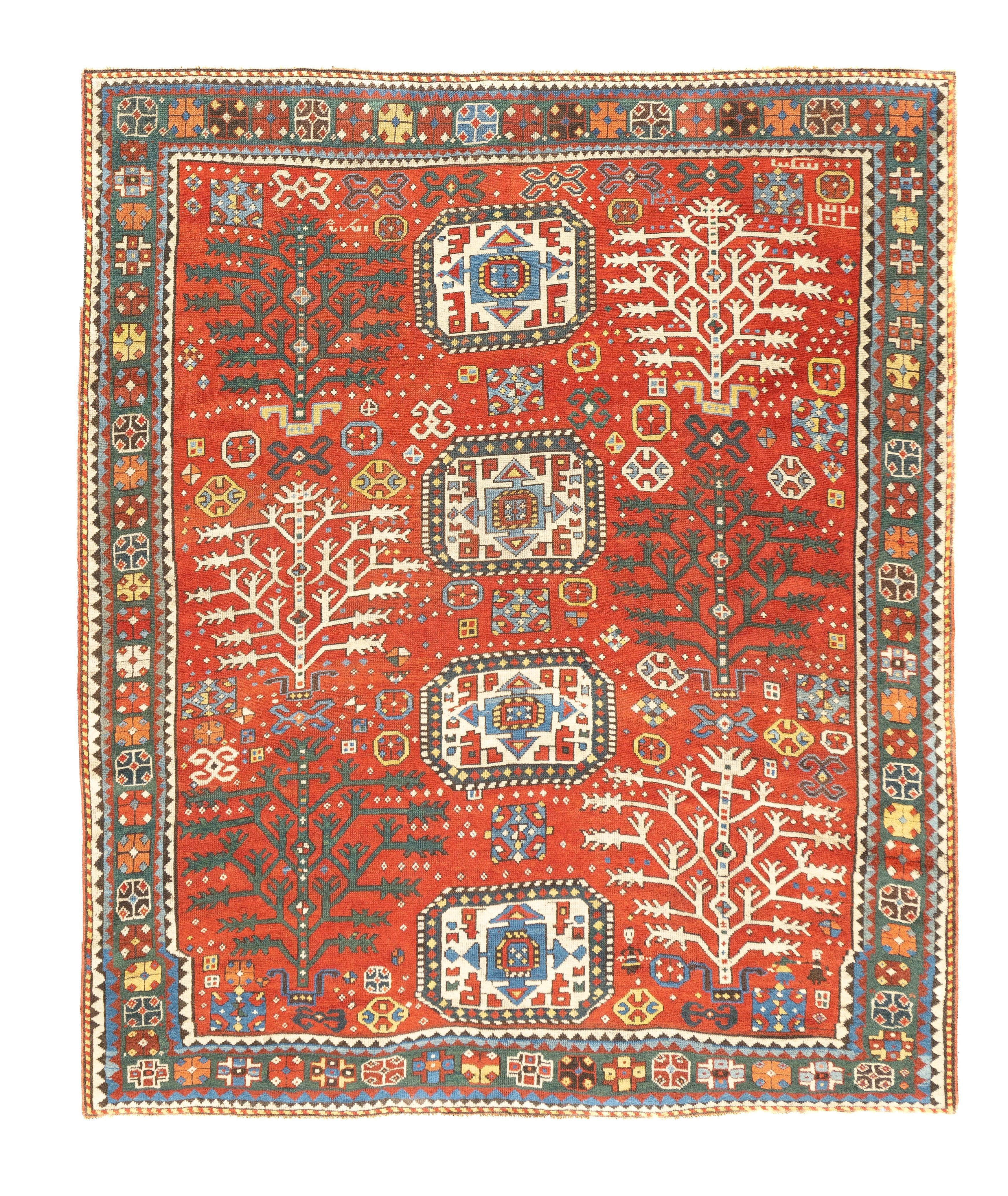 Antique Caucasian Kazak Rug 6'4'' x 7'5''