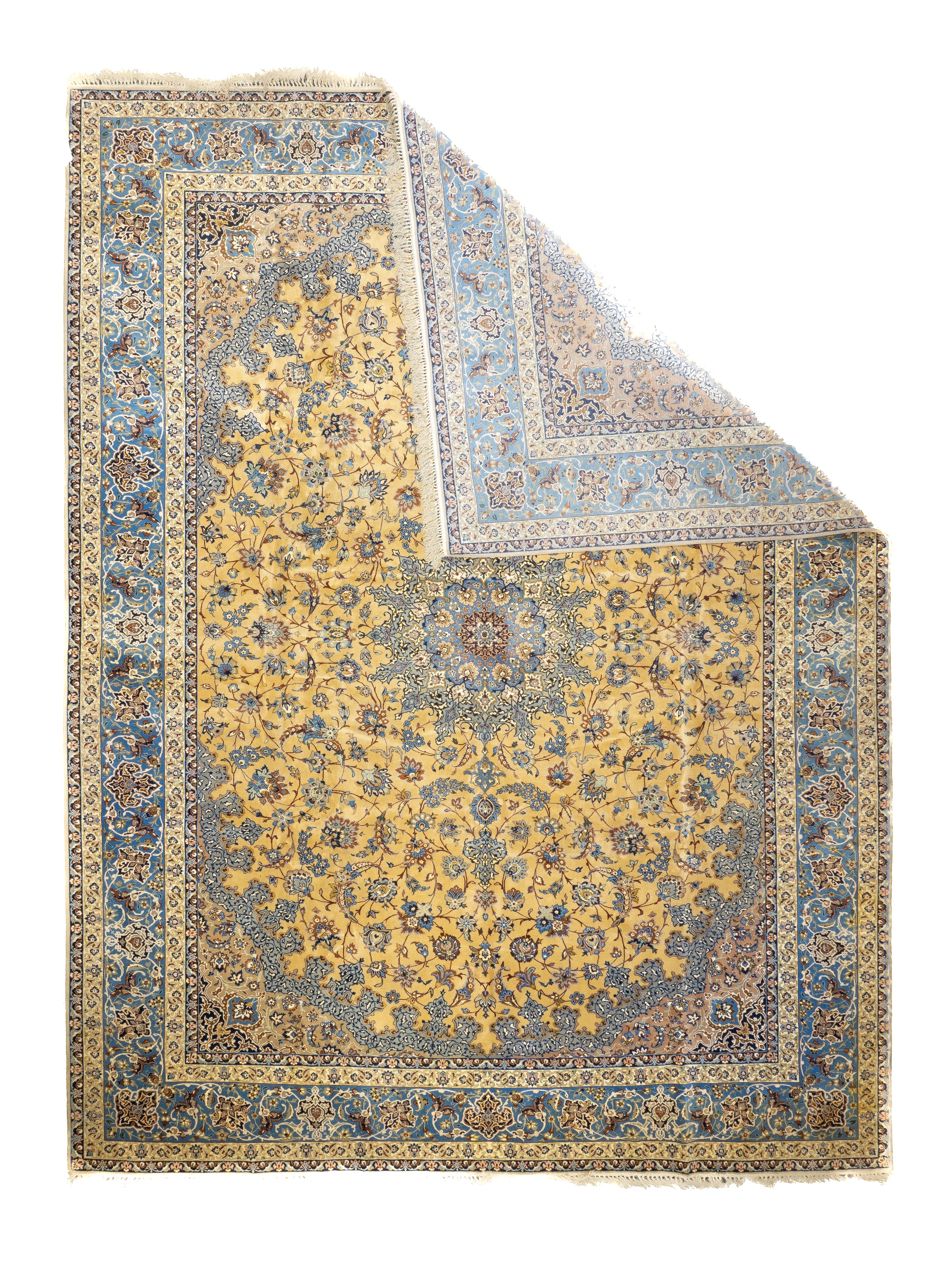 Extremely Fine Isfahan Wool and Silk Rug 10'6'' x 13'11''