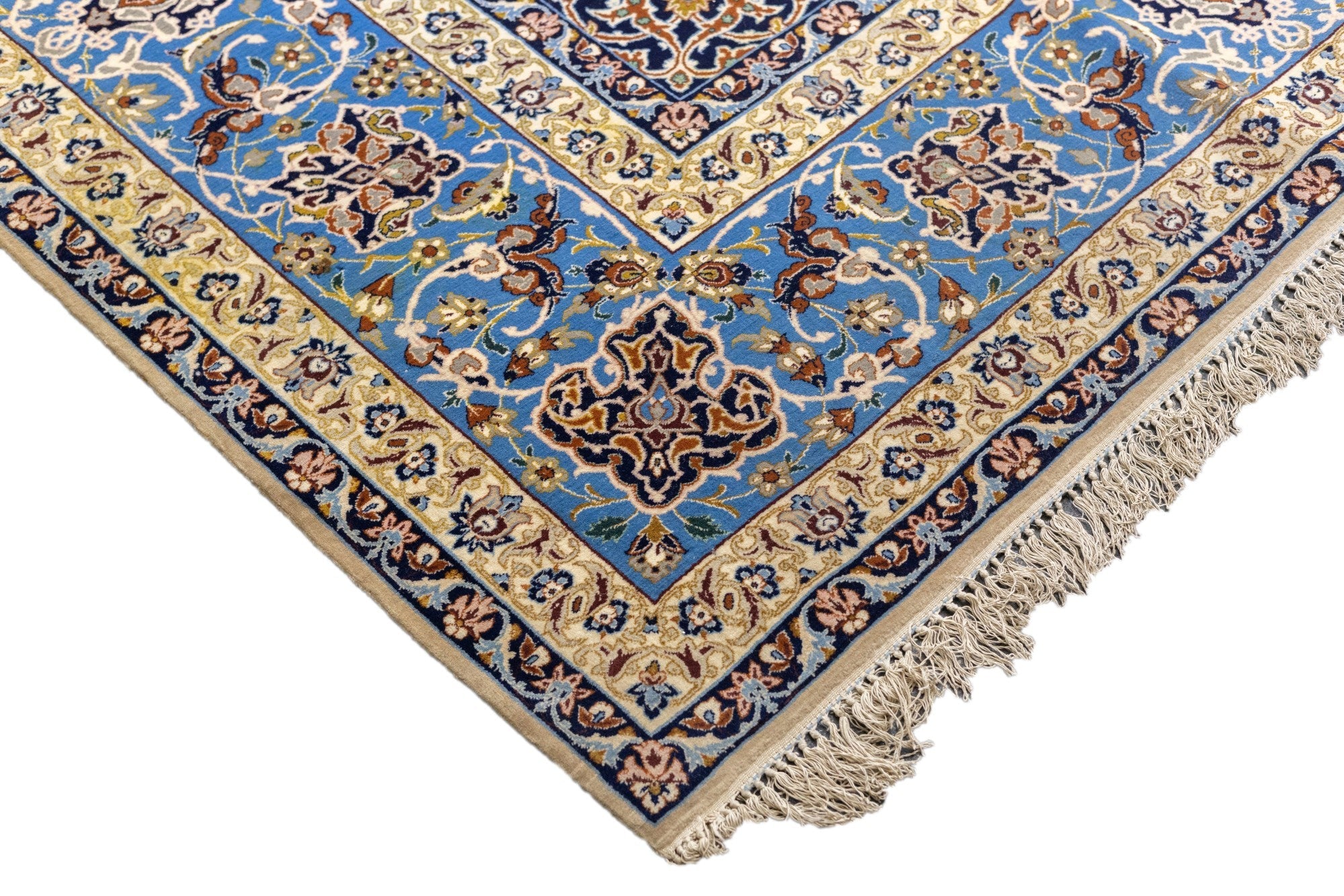 Extremely Fine Isfahan Wool and Silk Rug 10'6'' x 13'11''