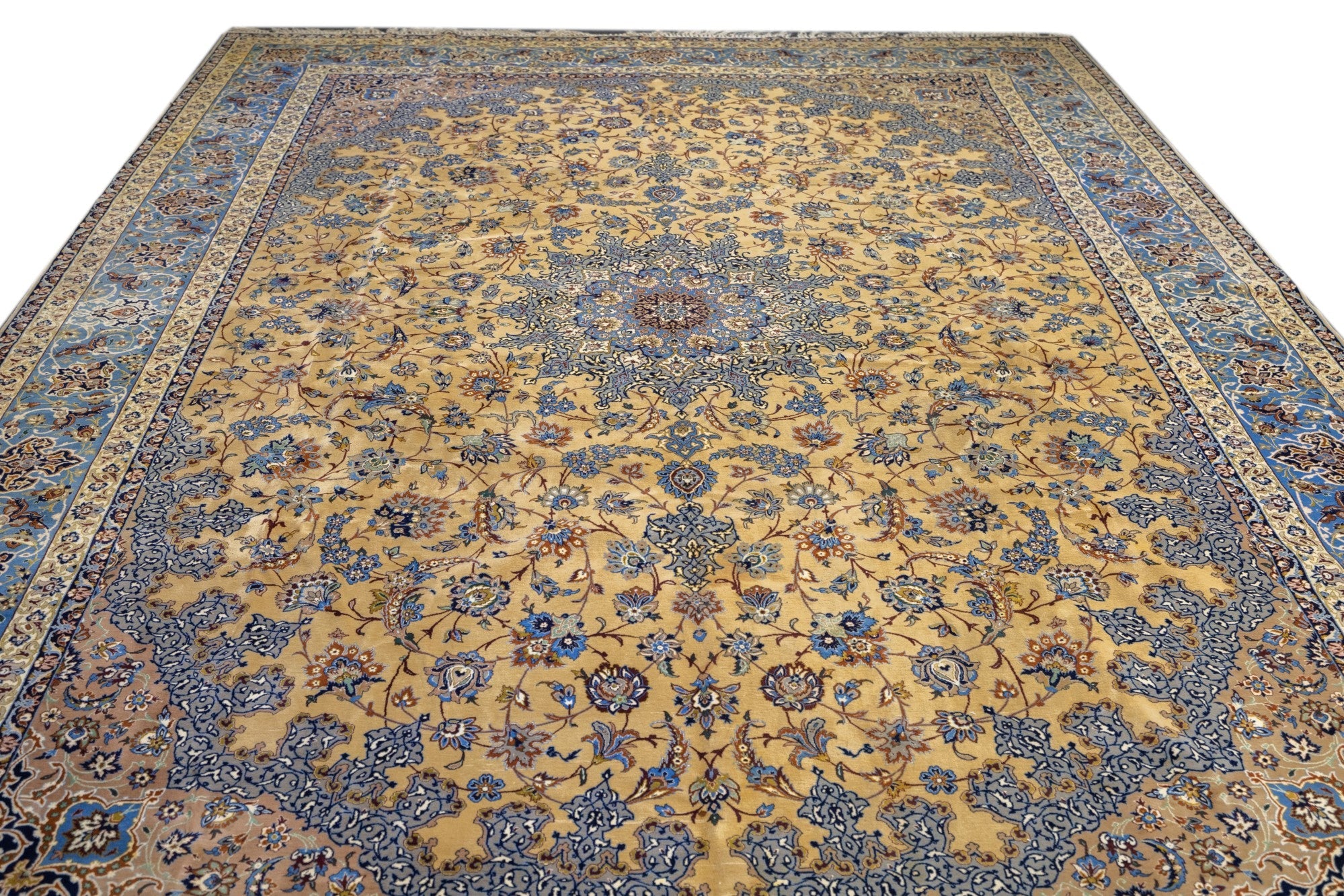 Extremely Fine Isfahan Wool and Silk Rug 10'6'' x 13'11''