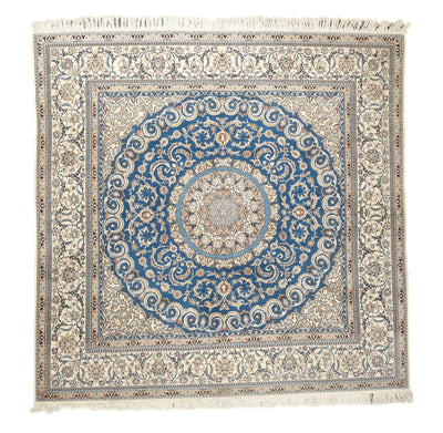 Extremely Fine  Nain Rug Wool & Silk Rug 7'10'' x 7'11''