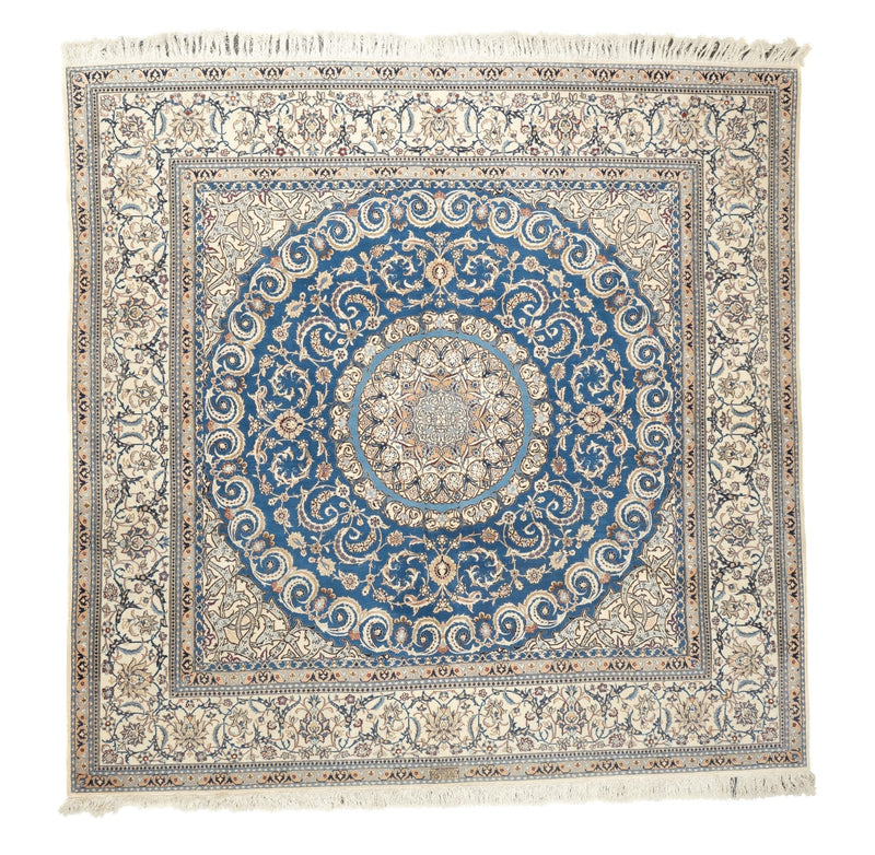 Extremely Fine  Nain Rug Wool & Silk Rug 7'10'' x 7'11''