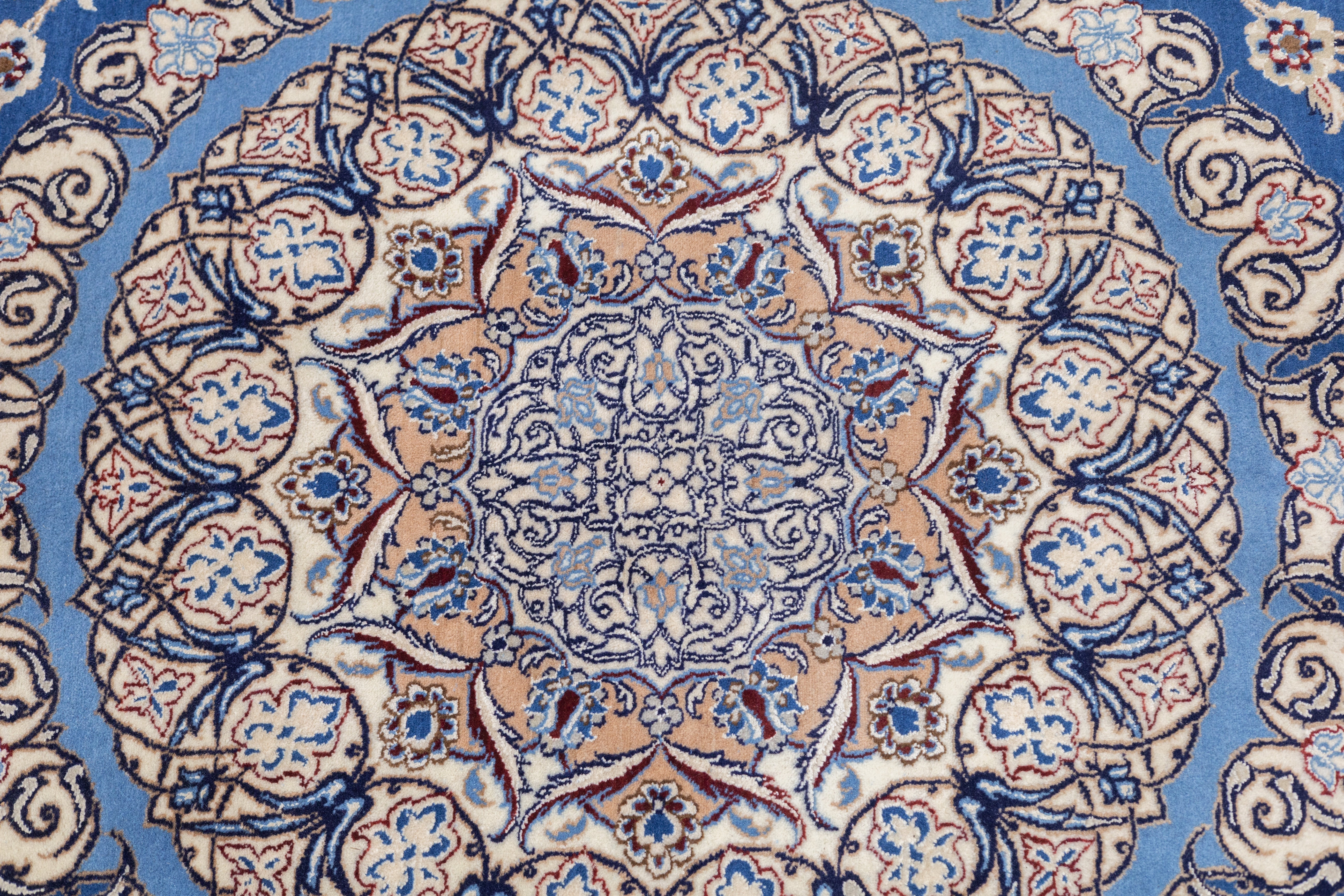 Extremely Fine  Nain Rug Wool & Silk Rug 7'10'' x 7'11''
