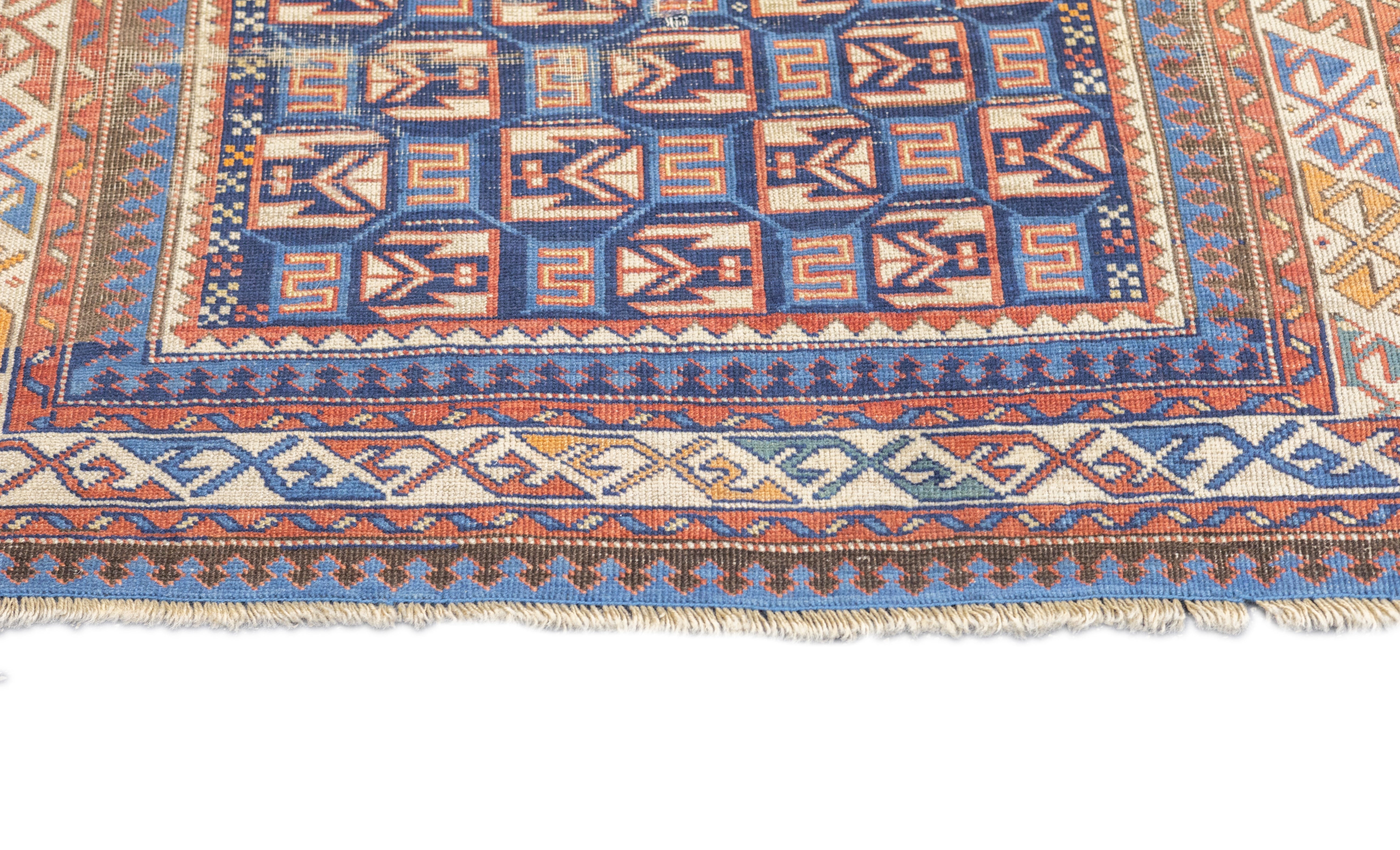 Antique Kuba Rug 3'8'' x 5'1''