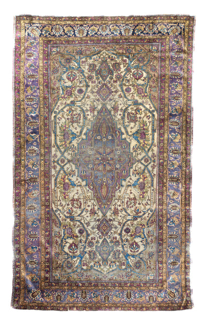 Antique Silk Mohtashem Kashan Rug 4'0