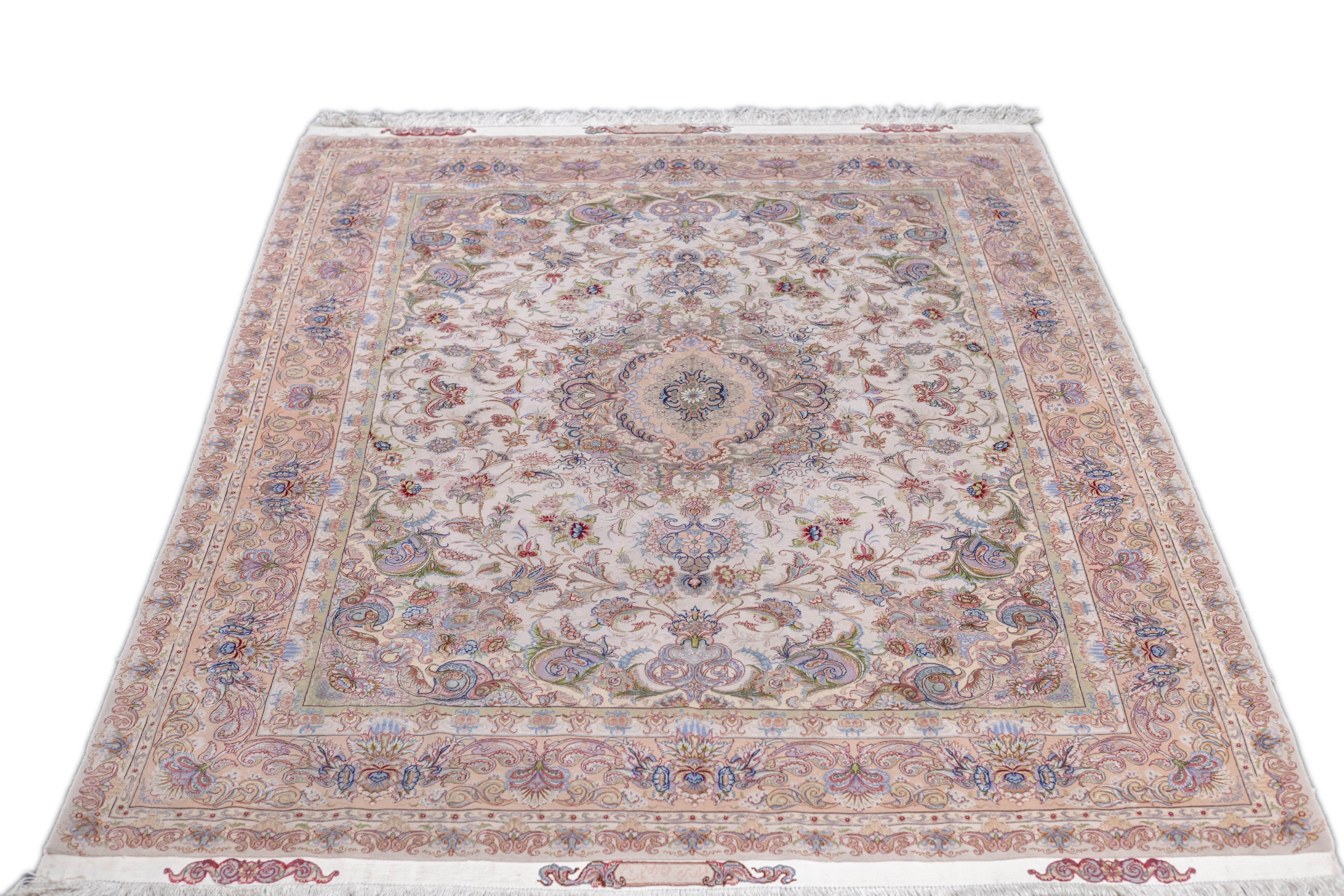 Extremely Fine  Tabriz Wool & Silk woven Rug 4'11'' x 7'1''