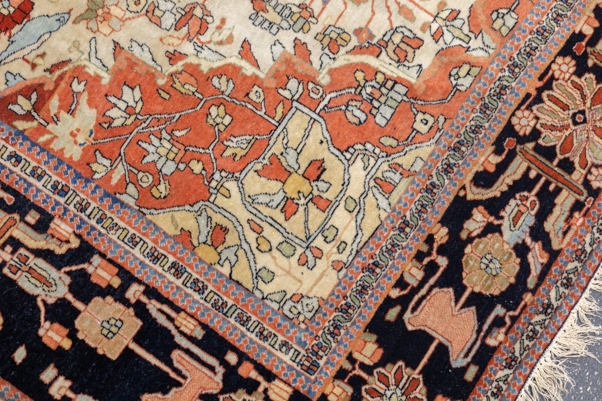 Antique Mohtashem Kashan Rug 4'4'' x 6'8''
