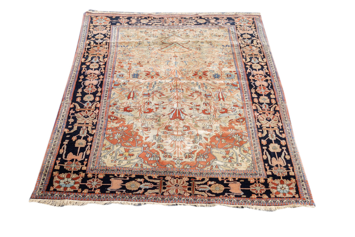 Antique Mohtashem Kashan Rug 4'4'' x 6'8''