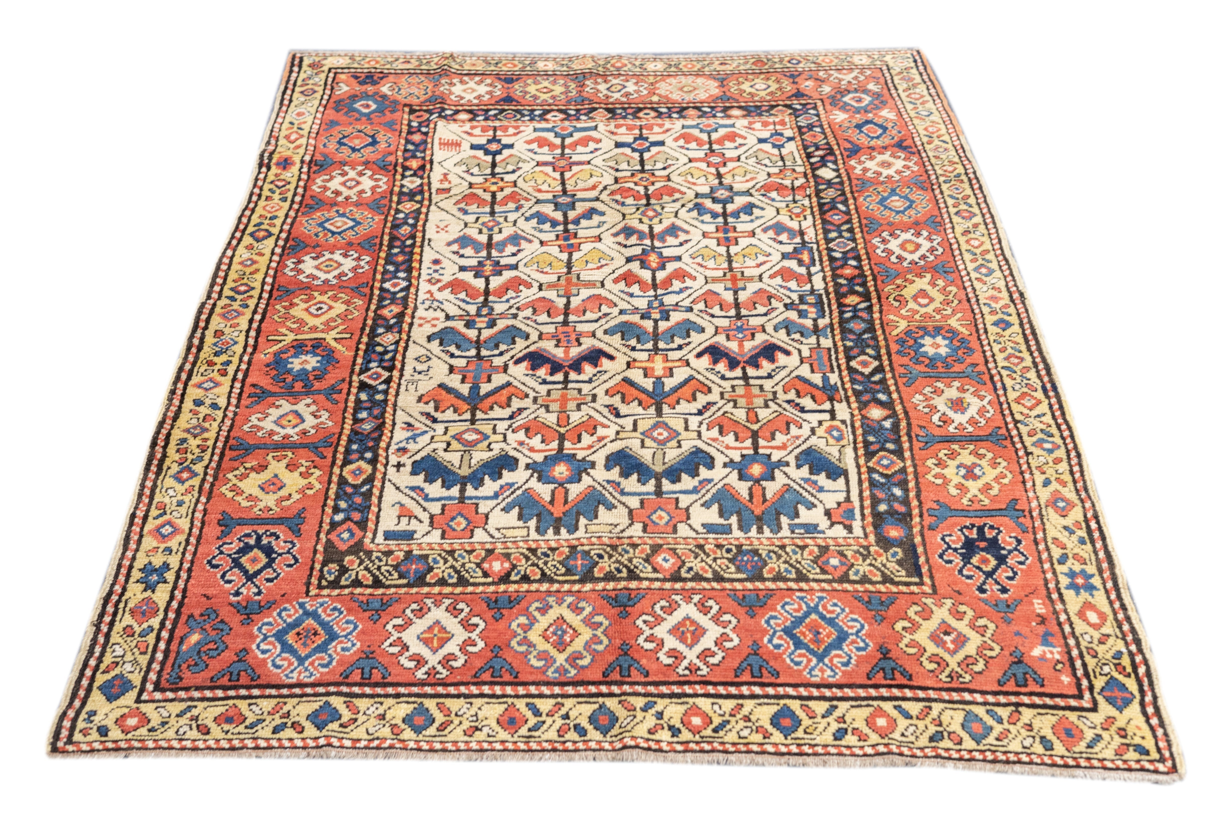 Antique Caucasian Kazak Rug 4'9'' x 7'0"