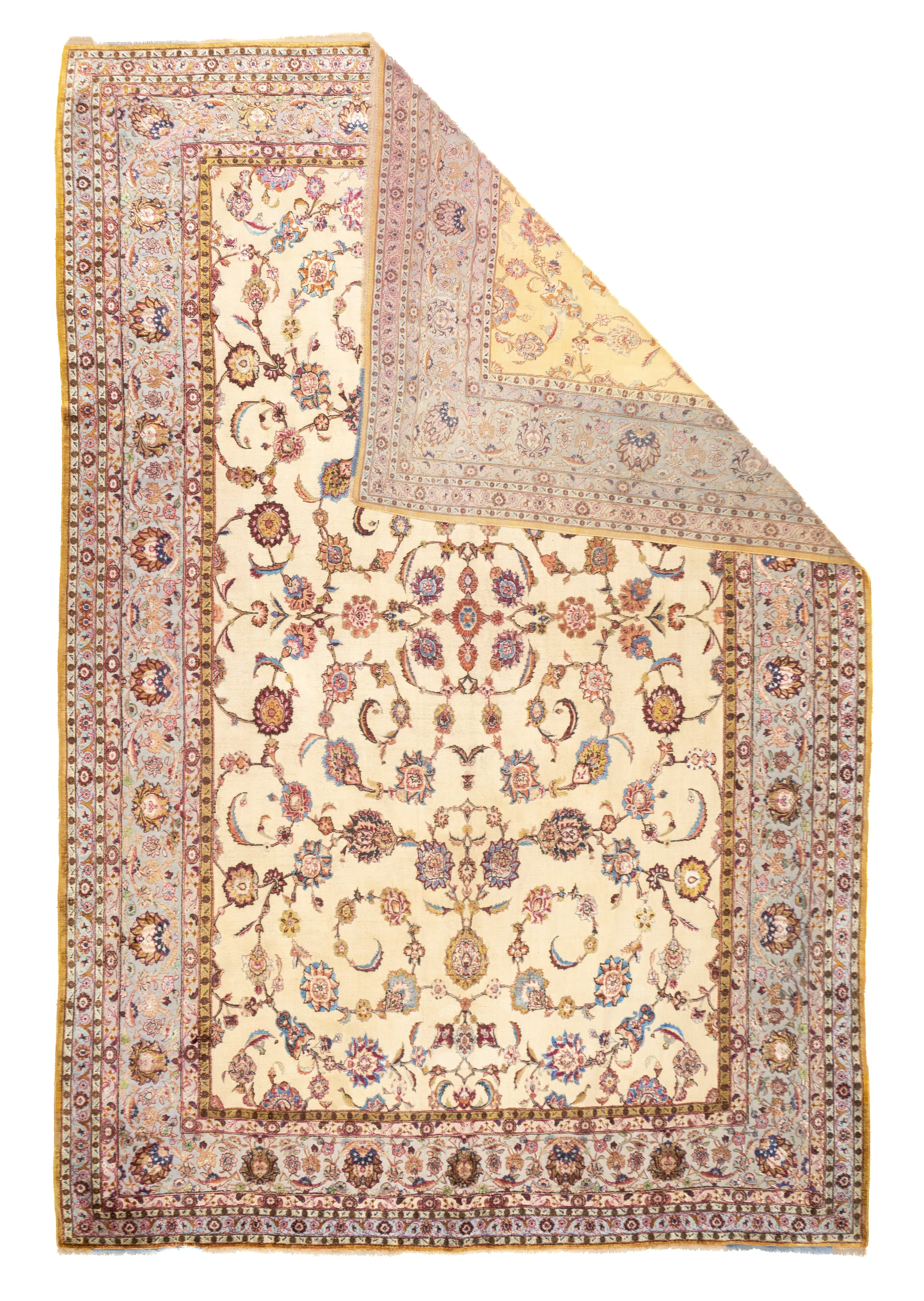 Antique Silk Souf Kashan Rug 8' x 11'8''