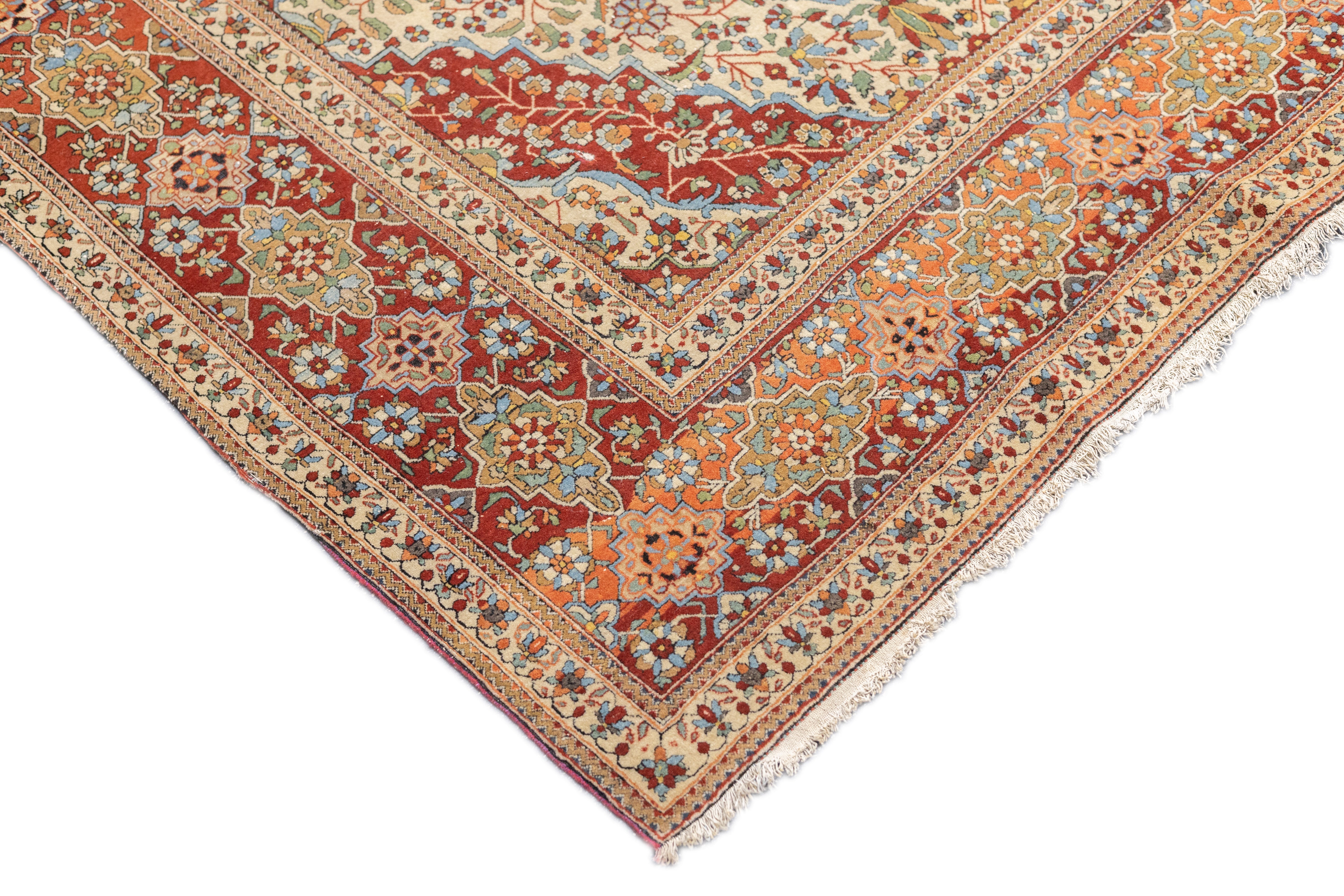 Antique Mohtasham Kashan Rug 4'5'' x 7'3''