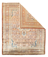Antique Silk Heriz Rug 4'6'' x 5'5''