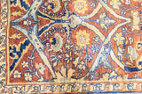 Antique Silk Heriz Rug 4'3'' x 5'6''