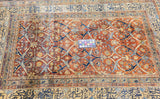 Antique Silk Heriz Rug 4'3'' x 5'6''