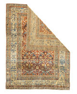 Antique Silk Heriz Rug 4'3'' x 5'6''