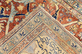 Antique Silk Heriz Rug 4'3'' x 5'6''