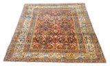 Antique Silk Heriz Rug 4'3'' x 5'6''