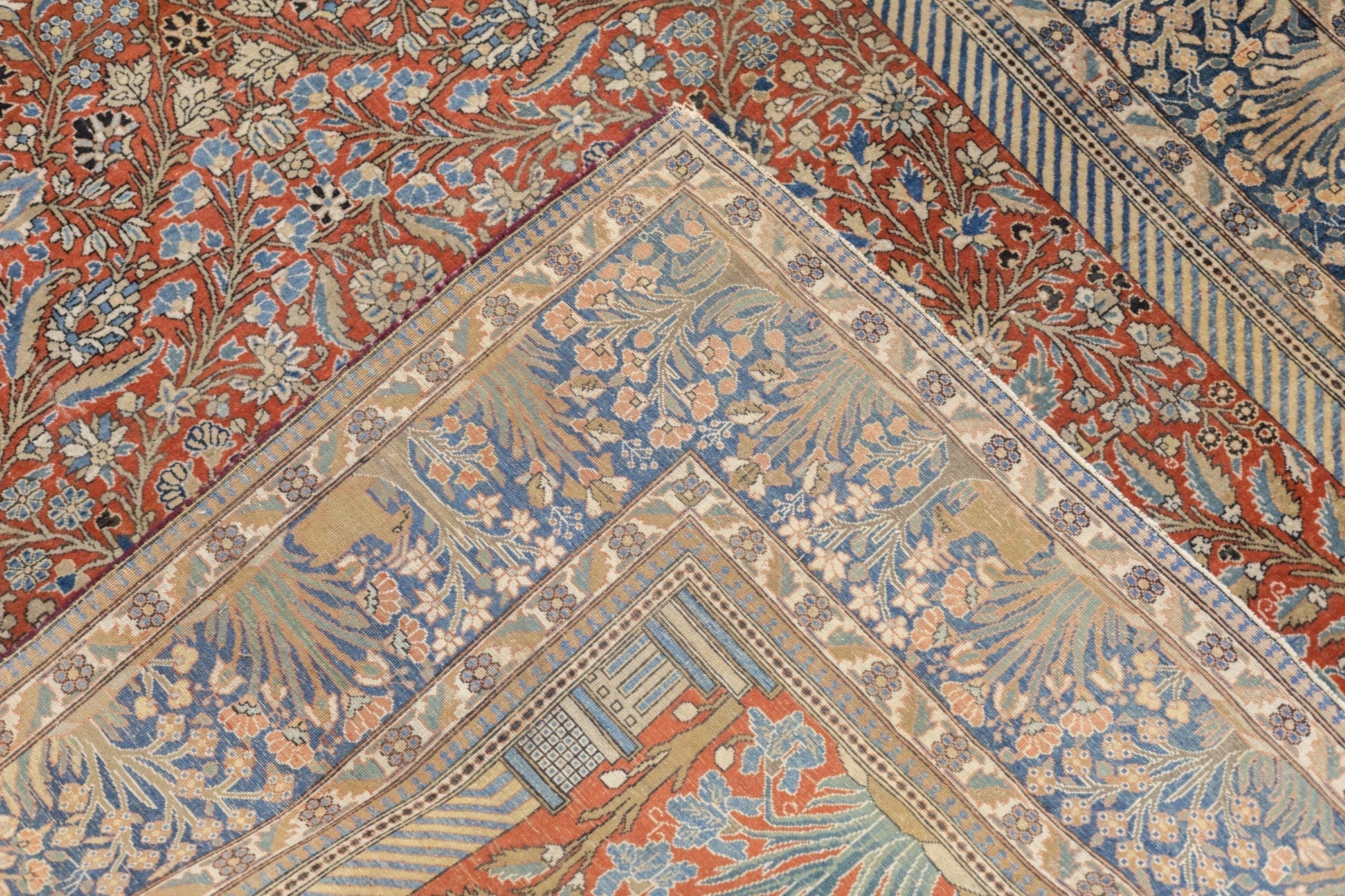 Antique Mohtasham Kashan Rug 4'5'' x 6'7''