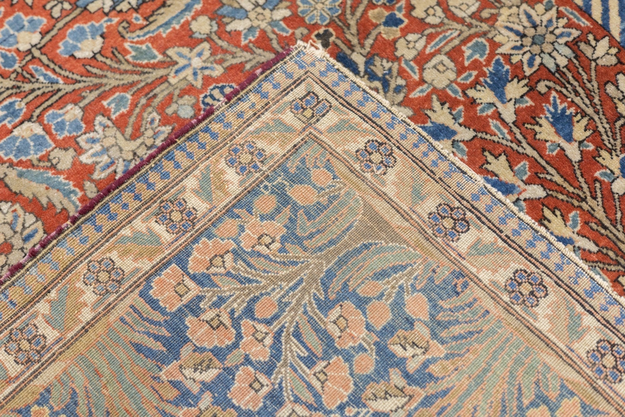 Antique Mohtasham Kashan Rug 4'5'' x 6'7''