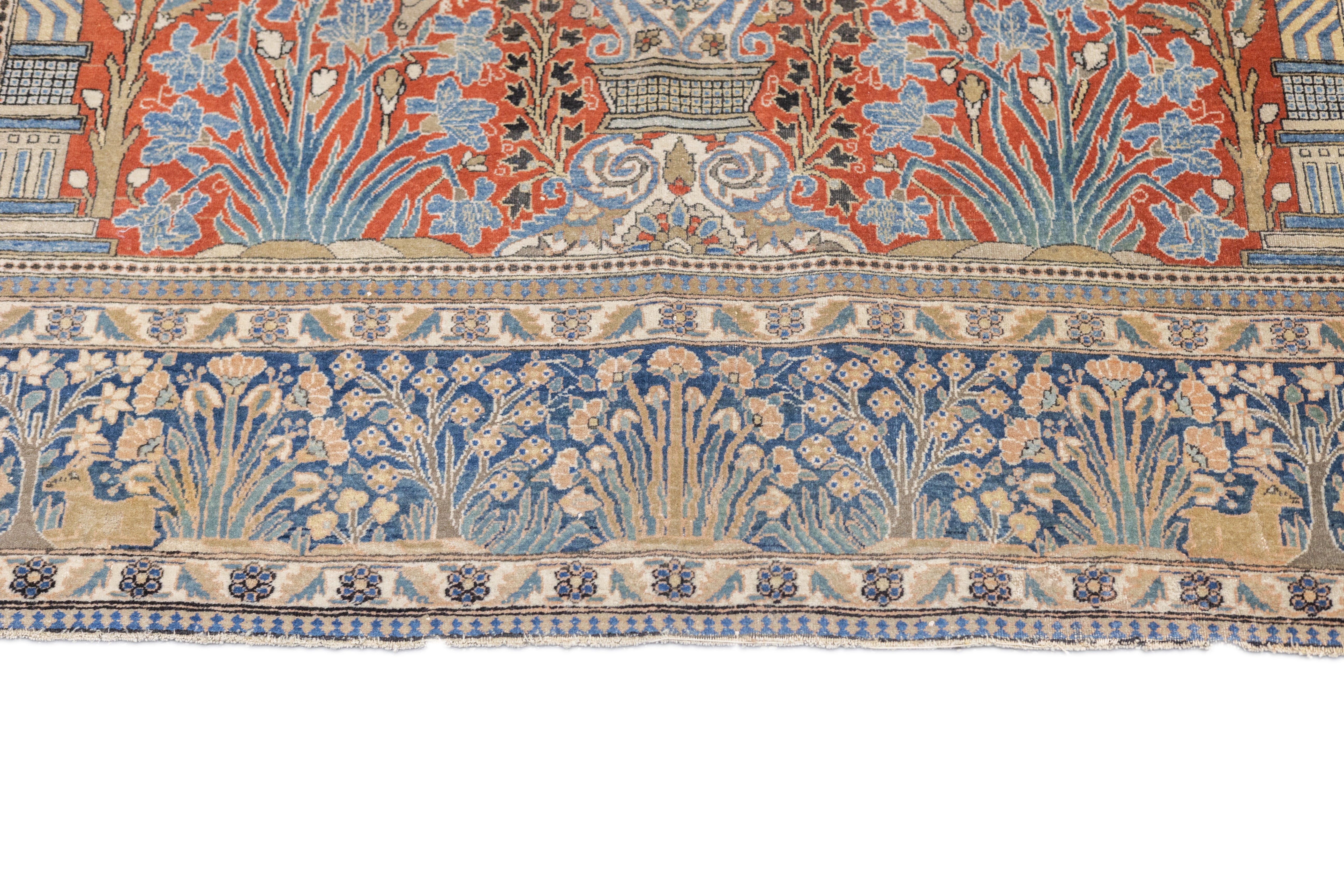 Antique Mohtasham Kashan Rug 4'5'' x 6'7''