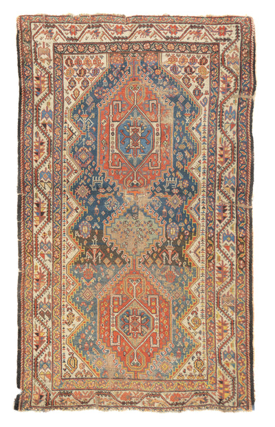 Antique Qashqai Rug 4'5'' x 7'8''